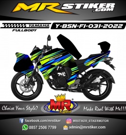 Stiker motor decal Yamaha Byson New Fullbody Green Blue Grafis Airbrush Racing Sporty