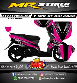 Stiker motor decal Yamaha Mio GT Pink Silver Matte Grafis Line FullBody