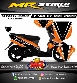 Stiker motor decal Yamaha Mio GT Line Orange Grafis Simple minimalis FullBody