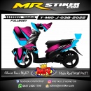 Stiker motor decal Yamaha Mio J Grafis Line Pink Sky Blue Color Sporty Race 1 FullBody