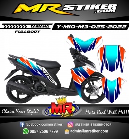 Stiker motor decal Yamaha Mio M3 Graphic Sporty Orange Blue Race FullBody