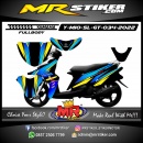 Stiker motor decal Yamaha Mio Soul GT Blue Yellow Line Sporty Grafis Racing FullBody
