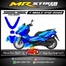 Stiker motor decal Yamaha NMAX Blue Graphic Crack Line FullBody