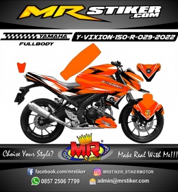 Stiker motor decal Yamaha Vixion R Orange Line Grafis Race Fullbody