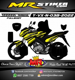 Stiker motor decal Yamaha Vixion New Yellow Grafis Sporty Decal Custom Fullbody