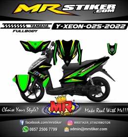 Stiker motor decal Yamaha XEON Green Line Racing Sporty Decal Fullbody