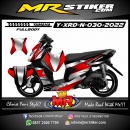 Stiker motor decal Yamaha X-RIDE New Red Graphic Line Silver Matte Race Fullbody