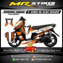 Stiker motor decal Yamaha X-RIDE New Orange Splat Line White Racing Decal Sporty Fullbody