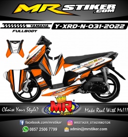 Stiker motor decal Yamaha X-RIDE New Orange Splat Line White Racing Decal Sporty Fullbody