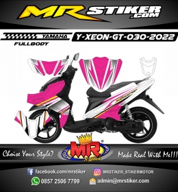 Stiker motor decal Yamaha XEON GT Sporty Line Pink White Line Minimalis Racing Fullbody