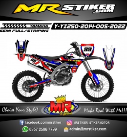 Stiker motor decal Yamaha YZ 250 2014 Decal Motocross Graphic Red Blue Line Race