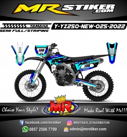 Stiker motor decal Yamaha YZ 250 F New Blue Line Color Graphic Supermoto Race Decal