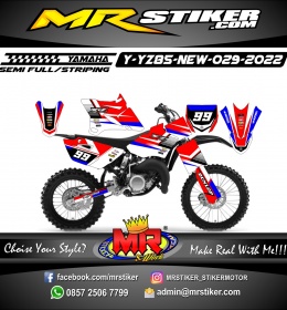 Stiker motor decal Yamaha YZ 85 New Red Blue Line Track Motocross Spesial Decal Race