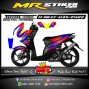 Stiker motor decal Honda Beat Red Blue Line Grafis Sporty Decal