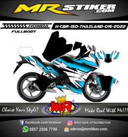 Stiker motor decal Honda CBR 150 Thailand FullBody Sky Blue Crack Graphic Line Decal Wrapping