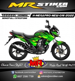 Stiker motor decal Honda Megapro New Graphic Line Green Sharping Decal Wrapping Sporty Grafis