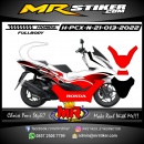 Stiker motor decal Honda PCX New 2021 Red Curved Tribal Grafis Airbrsuh (FULLBODY)