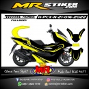 Stiker motor decal Honda PCX New 2021 Yellow Minimalis Line Sporty Race Graphic (FULLBODY)