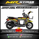 Stiker Motor decal Honda Scoopy New Grey Graphic Yellow Red Line Simpel Elegan
