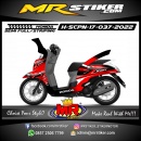 Stiker Motor decal Honda Scoopy New 2017 Red Graphic Line Race Modif Racing Style