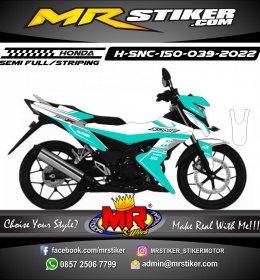 Stiker motor decal Honda Sonic 150 R White Wrapping Tosca Line Sporty One Heart Tacing
