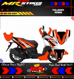 Stiker motor decal Honda Vario 160 FullBody Orange Line Sporty Race Decal Graphic