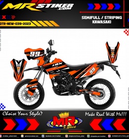 Stiker motor decal Kawasaki D-TRACKER New Orange Sharping Graphic Supermoto Race