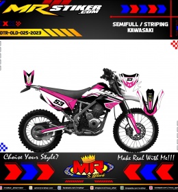 Stiker motor decal Kawasaki D-TRACKER Old White Pink Color Tracker Graphic Decal