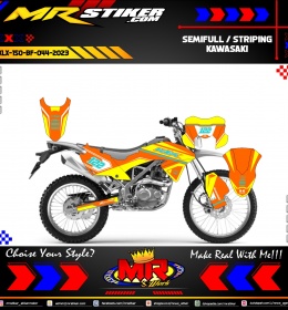 Stiker motor decal Kawasaki KLX 150 BF Orange Line And Yellow Color Graphic Decal