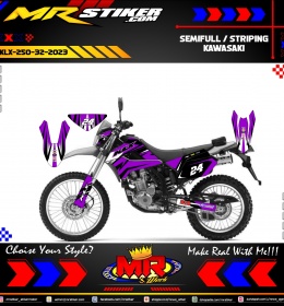 Stiker motor decal Kawasaki KLX 250 Graphic Purple Line Decal Elegan Grafis