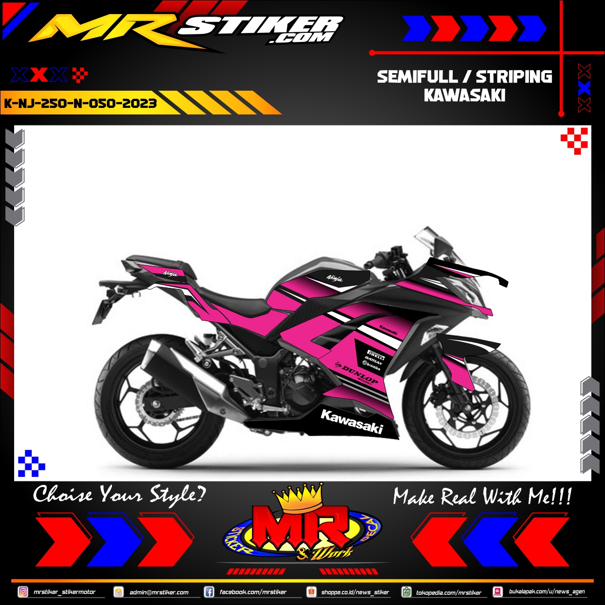 kawasaki ninja 250r pink